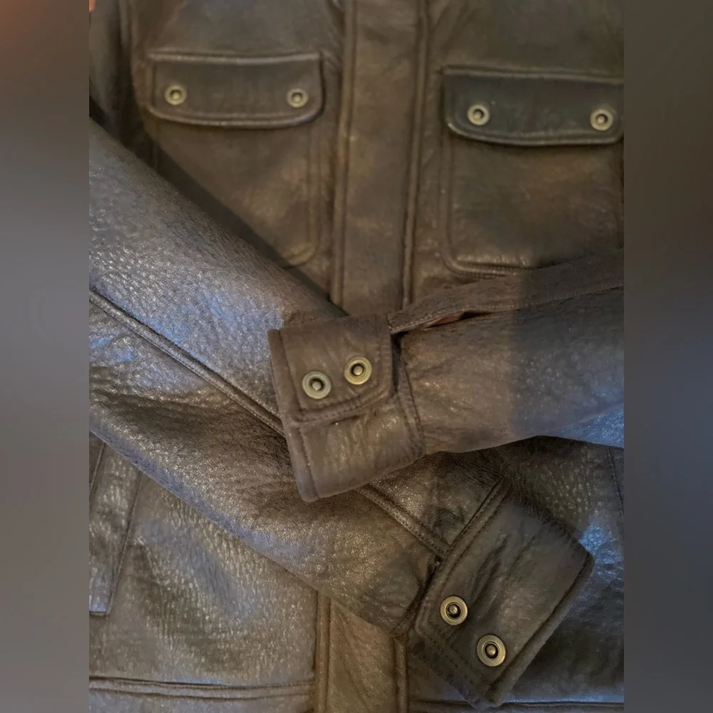 Rogue State Men's Brown Faux Fur Bomber Flight Jacket Large - Picture 8 of 11